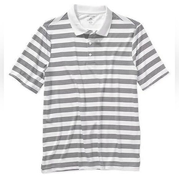George Men's Black Stripe Short Sleeve Polyester Polo Shirt - Picture 1 of 12